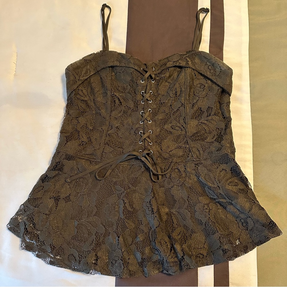 Express One Eleven Lace Corset Tank